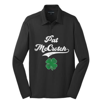 PAT McCROTCH Irish Pub Shamrock Funny St Patrick's Day Silk Touch Performance Long Sleeve Polo