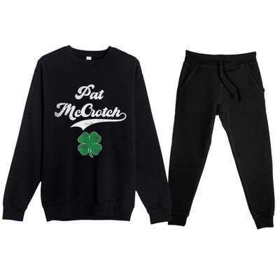 PAT McCROTCH Irish Pub Shamrock Funny St Patrick's Day Premium Crewneck Sweatsuit Set