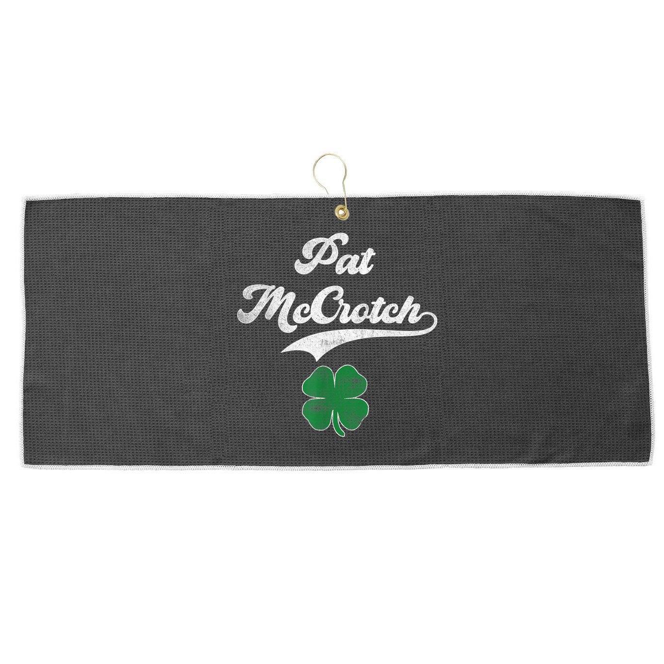 PAT McCROTCH Irish Pub Shamrock Funny St Patrick's Day Large Microfiber Waffle Golf Towel