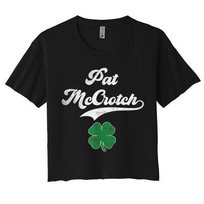 PAT McCROTCH Irish Pub Shamrock Funny St Patrick's Day Crop Top