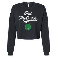PAT McCROTCH Irish Pub Shamrock Funny St Patrick's Day Cropped Pullover Crew
