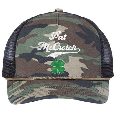 PAT McCROTCH Irish Pub Shamrock Funny St Patrick's Day Retro Rope Trucker Hat Cap