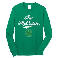 PAT McCROTCH Irish Pub Shamrock Funny St Patrick's Day Long Sleeve Shirt