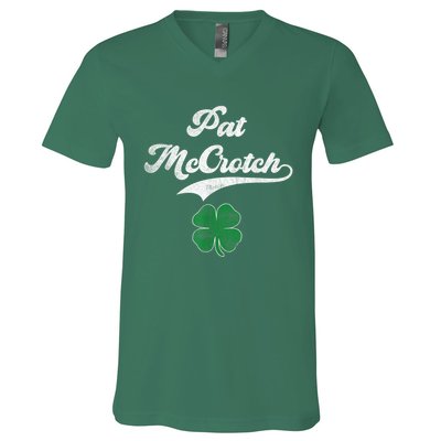 PAT McCROTCH Irish Pub Shamrock Funny St Patrick's Day V-Neck T-Shirt