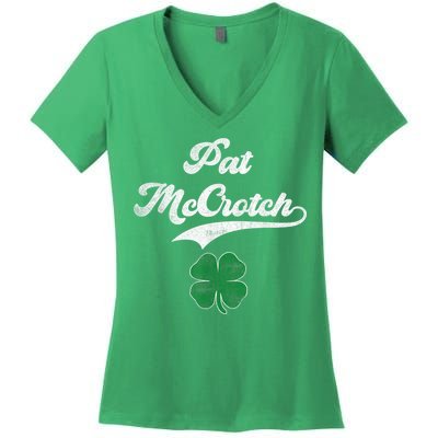 PAT McCROTCH Irish Pub Shamrock Funny St Patrick's Day Women's V-Neck T-Shirt