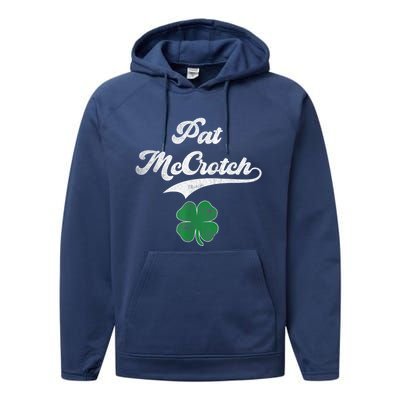 PAT McCROTCH Irish Pub Shamrock Funny St Patrick's Day Performance Fleece Hoodie