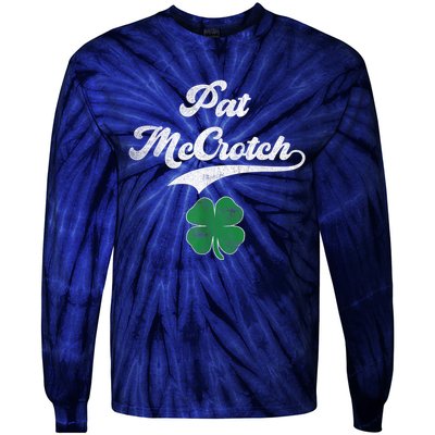 PAT McCROTCH Irish Pub Shamrock Funny St Patrick's Day Tie-Dye Long Sleeve Shirt