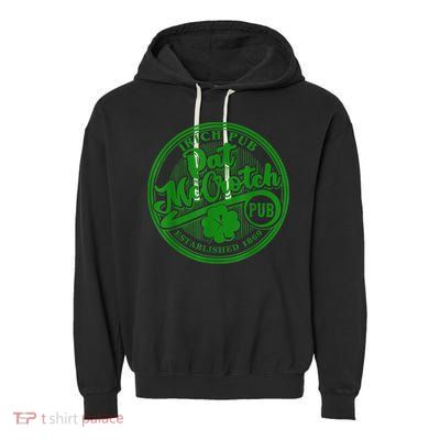 PAT McCROTCH Irish Pub Shamrock Funny St Patrick's Day Garment-Dyed Fleece Hoodie