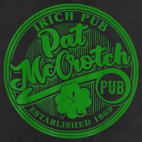 PAT McCROTCH Irish Pub Shamrock Funny St Patrick's Day 7 Panel Mesh Trucker Snapback Hat