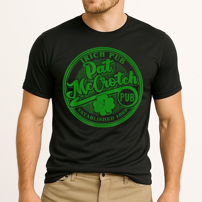 PAT McCROTCH Irish Pub Shamrock Funny St Patrick's Day Performance Shirt