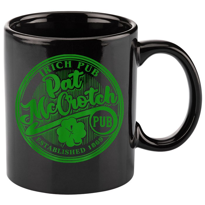 PAT McCROTCH Irish Pub Shamrock Funny St Patrick's Day 11oz C Handle Ceramic Mug