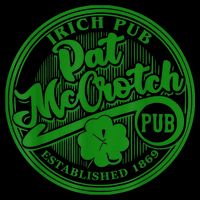 PAT McCROTCH Irish Pub Shamrock Funny St Patrick's Day Flat Bill Trucker Hat