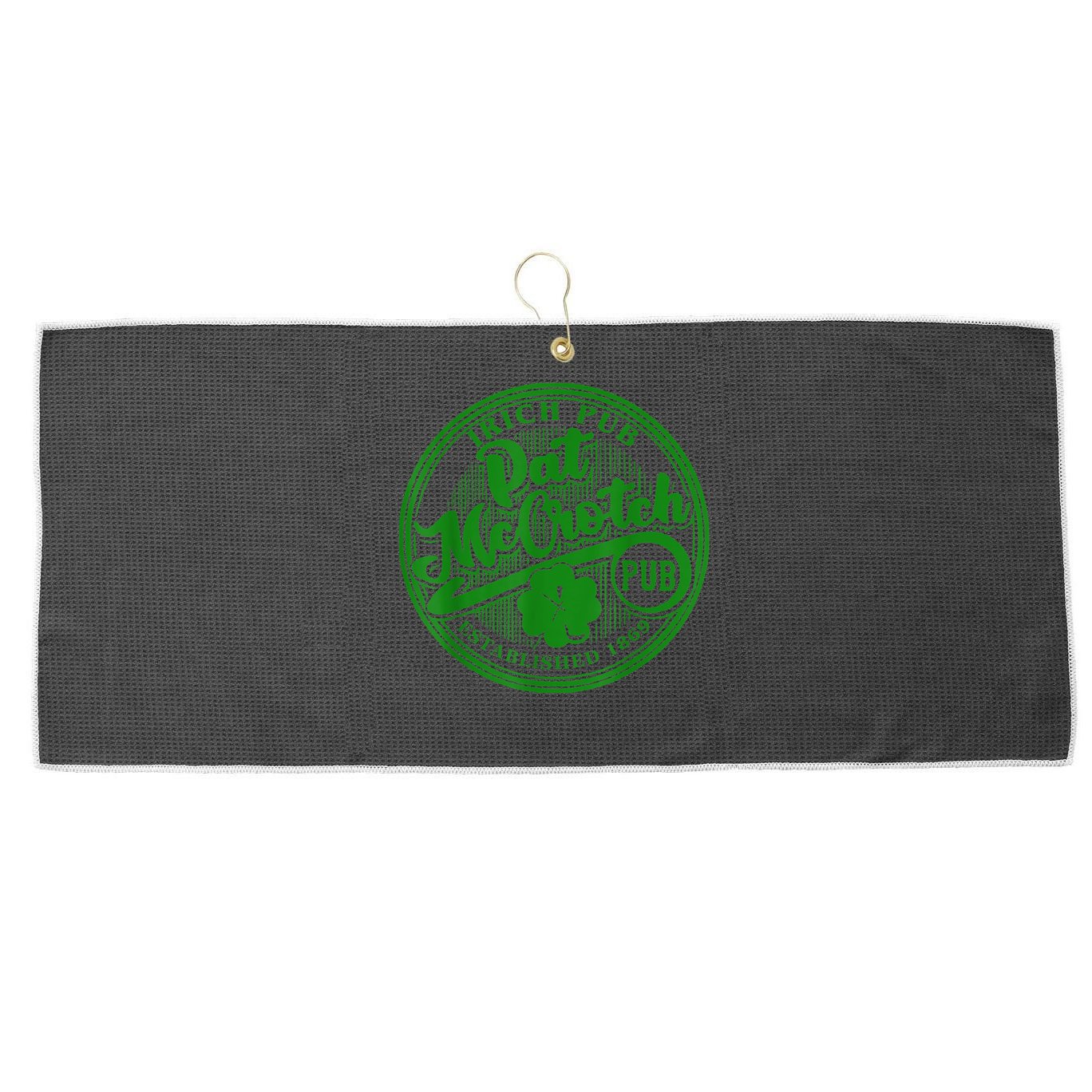 PAT McCROTCH Irish Pub Shamrock Funny St Patrick's Day Large Microfiber Waffle Golf Towel