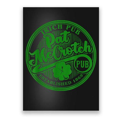 PAT McCROTCH Irish Pub Shamrock Funny St Patrick's Day Poster