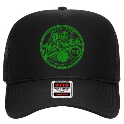 PAT McCROTCH Irish Pub Shamrock Funny St Patrick's Day Trucker Hat