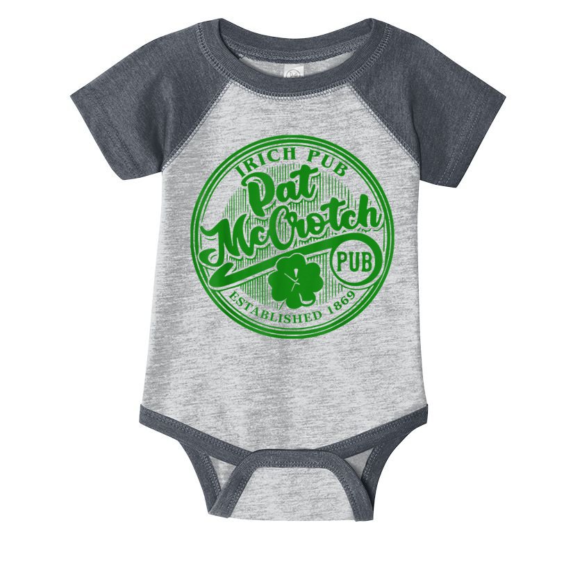 PAT McCROTCH Irish Pub Shamrock Funny St Patrick's Day Infant Baby Jersey Bodysuit