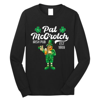 Pat Mccrotch Irish Pub Funny Leprechaun St Patricks Day Long Sleeve Shirt