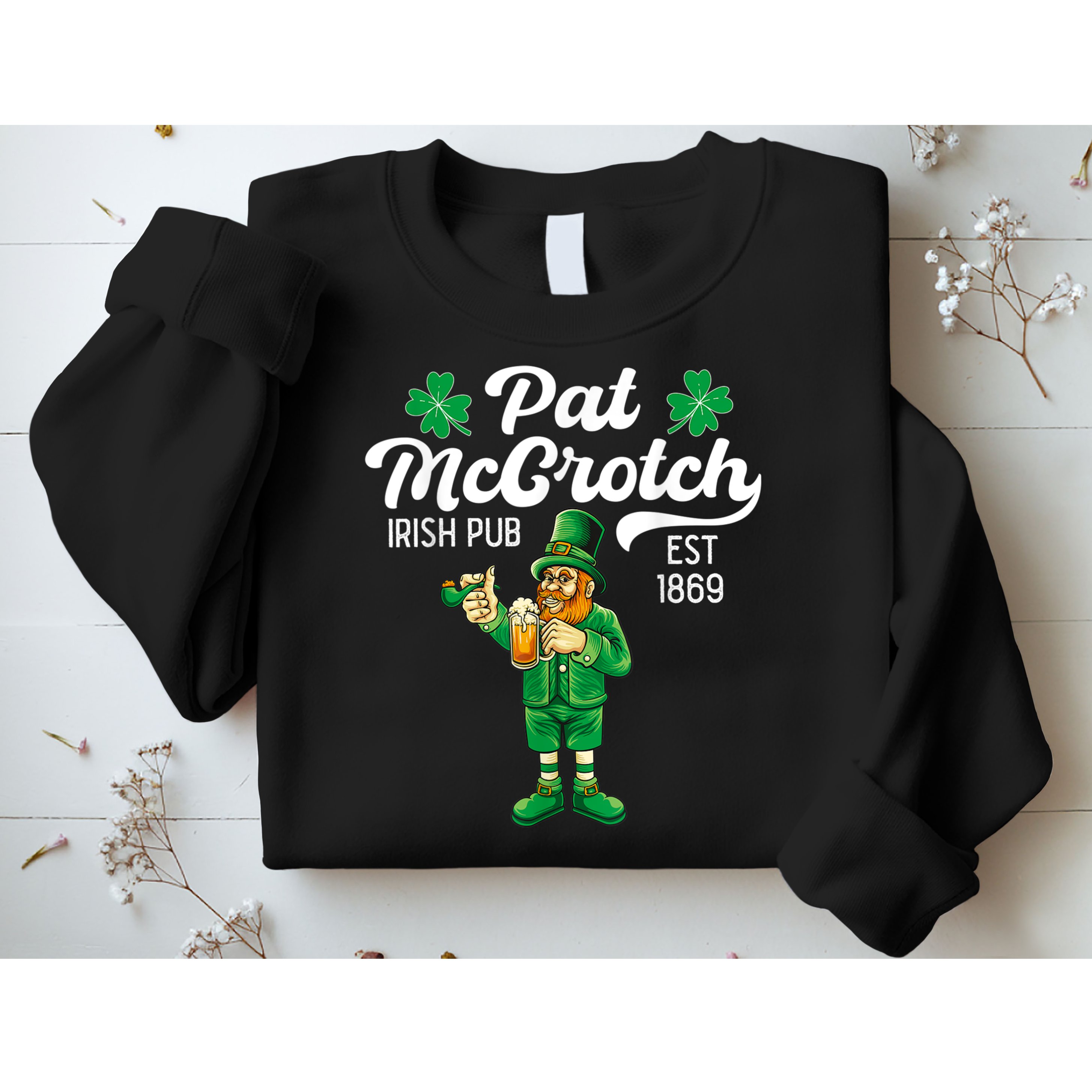 Pat Mccrotch Irish Pub Funny Leprechaun St Patricks Day Sweatshirt
