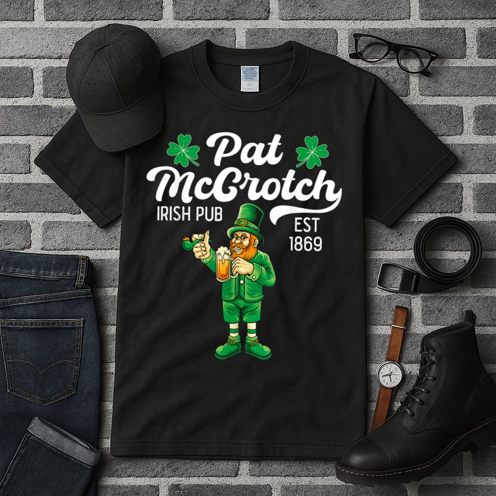 Pat Mccrotch Irish Pub Funny Leprechaun St Patricks Day Tall T-Shirt