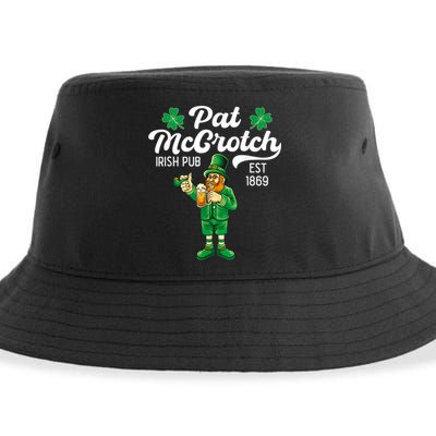 Pat Mccrotch Irish Pub Funny Leprechaun St Patricks Day Sustainable Bucket Hat