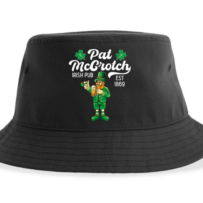 Pat Mccrotch Irish Pub Funny Leprechaun St Patricks Day Sustainable Bucket Hat