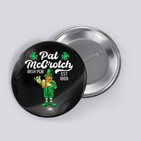 Pat Mccrotch Irish Pub Funny Leprechaun St Patricks Day Button
