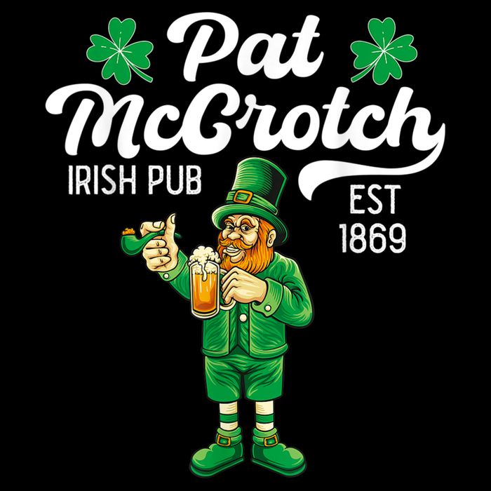 Pat Mccrotch Irish Pub Funny Leprechaun St Patricks Day Button