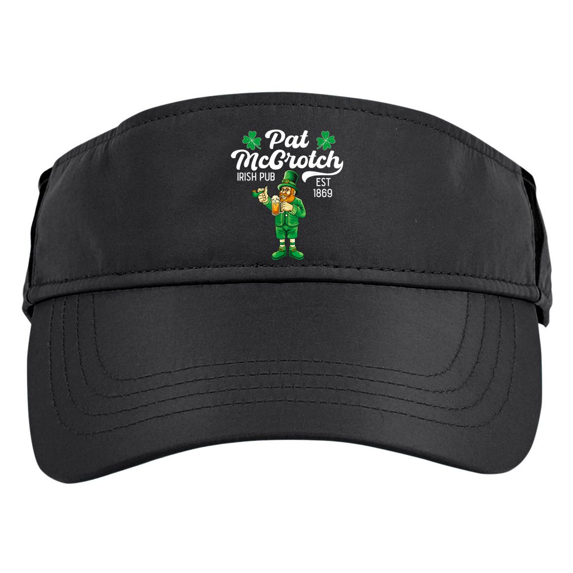 Pat Mccrotch Irish Pub Funny Leprechaun St Patricks Day Adult Drive Performance Visor