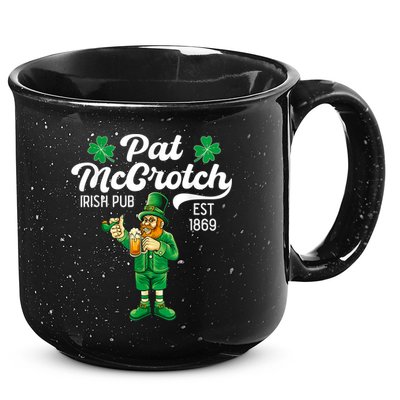 Pat Mccrotch Irish Pub Funny Leprechaun St Patricks Day 15oz Campfire Ceramic Mug