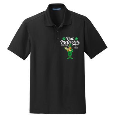 Pat Mccrotch Irish Pub Funny Leprechaun St Patricks Day Dry Zone Grid Polo