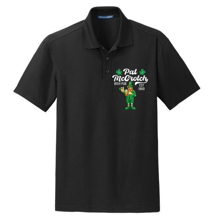 Pat Mccrotch Irish Pub Funny Leprechaun St Patricks Day Dry Zone Grid Polo