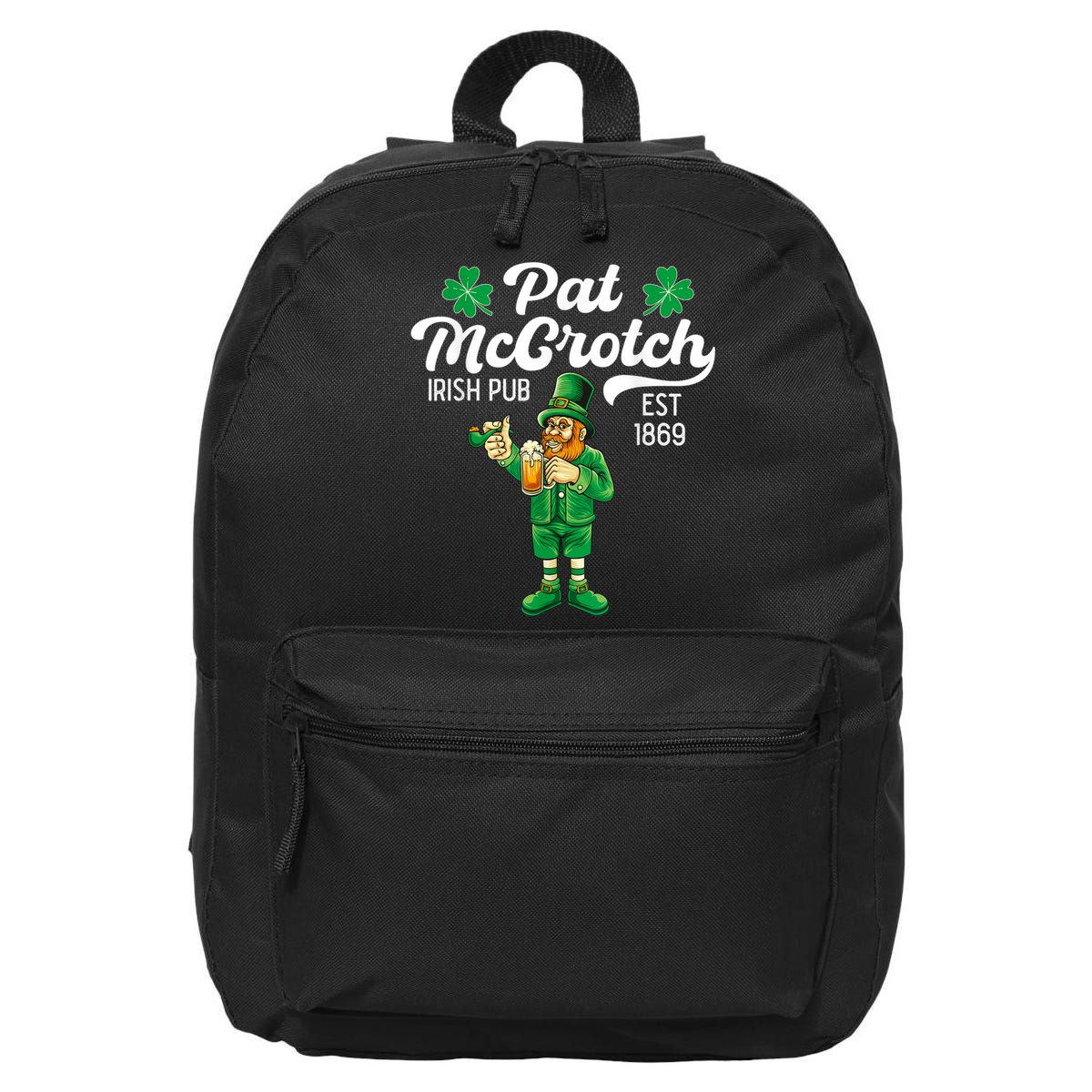 Pat Mccrotch Irish Pub Funny Leprechaun St Patricks Day 16 in Basic Backpack