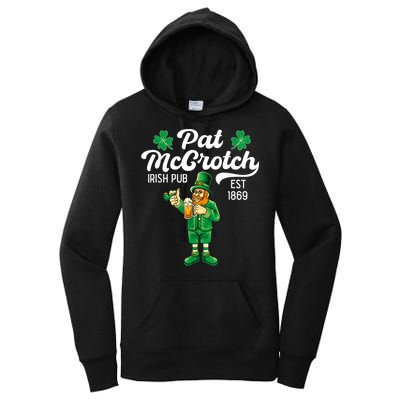 Pat Mccrotch Irish Pub Funny Leprechaun St Patricks Day Women's Pullover Hoodie