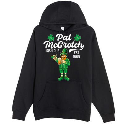 Pat Mccrotch Irish Pub Funny Leprechaun St Patricks Day Premium Pullover Hoodie