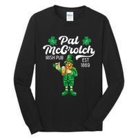 Pat Mccrotch Irish Pub Funny Leprechaun St Patricks Day Tall Long Sleeve T-Shirt