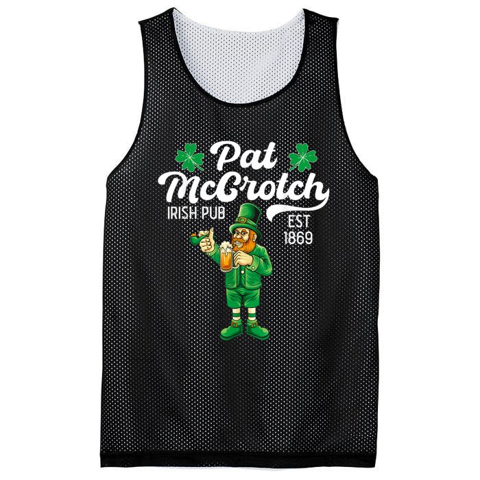 Pat Mccrotch Irish Pub Funny Leprechaun St Patricks Day Mesh Reversible Basketball Jersey Tank