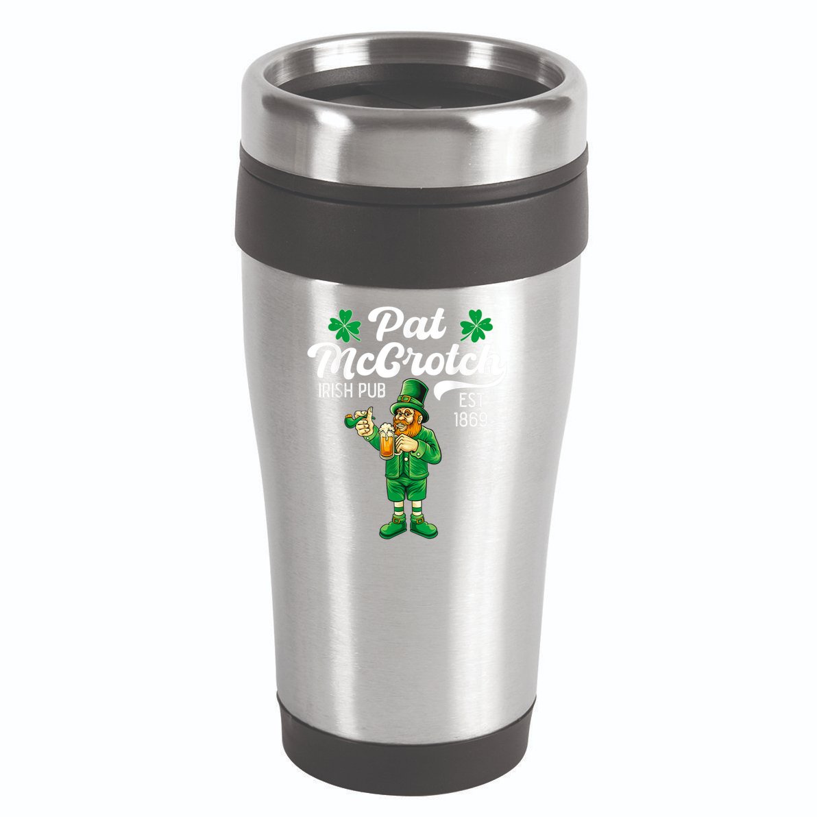 Pat Mccrotch Irish Pub Funny Leprechaun St Patricks Day 16oz Travel Tumbler