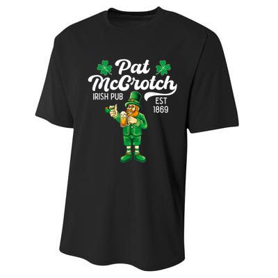 Pat Mccrotch Irish Pub Funny Leprechaun St Patricks Day Performance Sprint T-Shirt