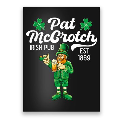 Pat Mccrotch Irish Pub Funny Leprechaun St Patricks Day Poster