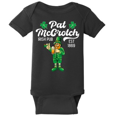 Pat Mccrotch Irish Pub Funny Leprechaun St Patricks Day Baby Bodysuit