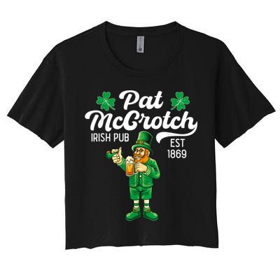Pat Mccrotch Irish Pub Funny Leprechaun St Patricks Day Crop Top