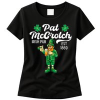 Pat Mccrotch Irish Pub Funny Leprechaun St Patricks Day Womens T-Shirt