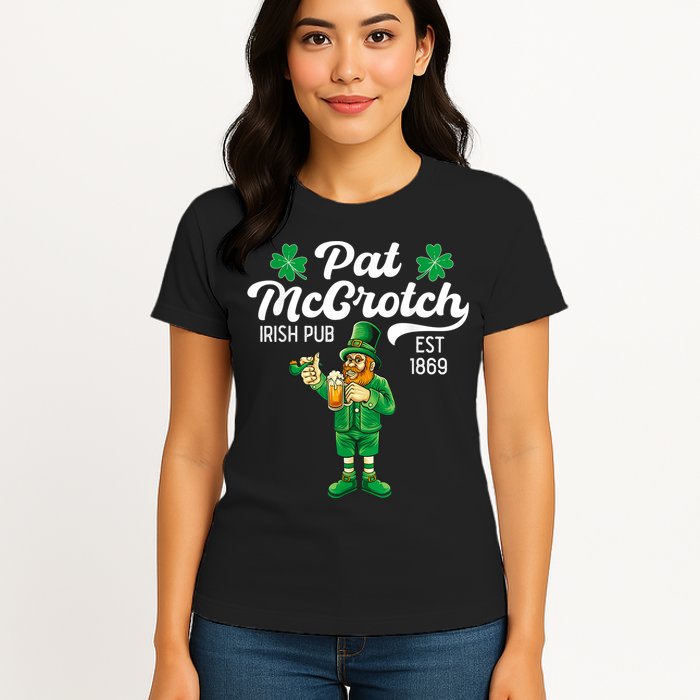 Pat Mccrotch Irish Pub Funny Leprechaun St Patricks Day Womens T-Shirt