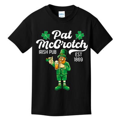 Pat Mccrotch Irish Pub Funny Leprechaun St Patricks Day Kids T-Shirt