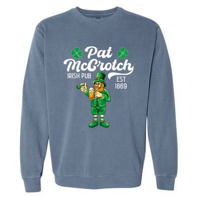 Pat Mccrotch Irish Pub Funny Leprechaun St Patricks Day Garment-Dyed Sweatshirt