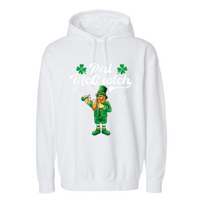 Pat Mccrotch Irish Pub Funny Leprechaun St Patricks Day Garment-Dyed Fleece Hoodie