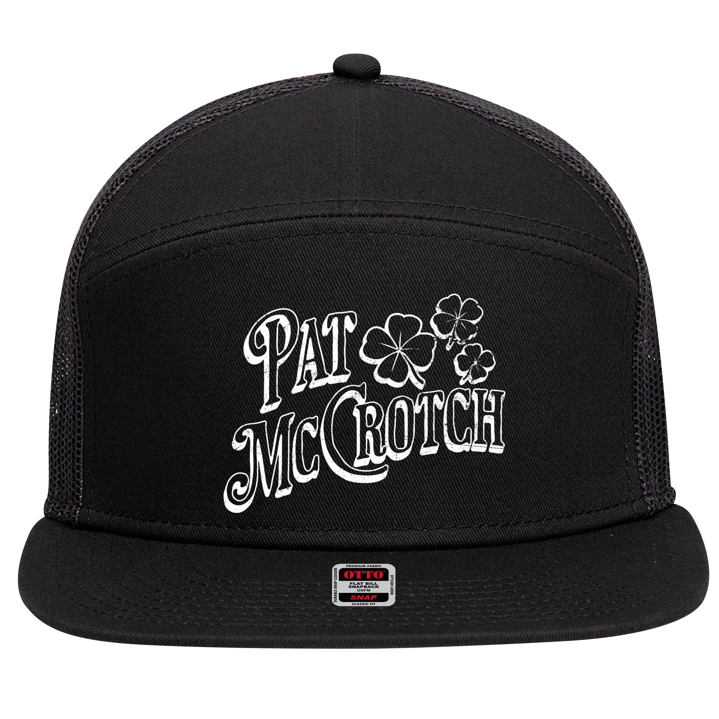 Pat Mccrotch Irish Pub St. PattyS Day Lucky Clover 7 Panel Mesh Trucker Snapback Hat