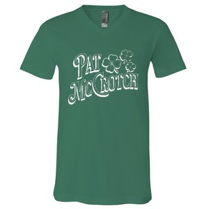 Pat Mccrotch Irish Pub St. PattyS Day Lucky Clover V-Neck T-Shirt