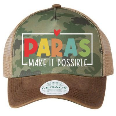 Paras Make It Possible Teacher Paraprofessional Legacy Tie Dye Trucker Hat