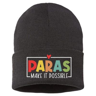 Paras Make It Possible Teacher Paraprofessional Sustainable Knit Beanie